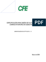 CFE Especificacion para Diseno de Plataformas y Caminos Interiores en Subestaciones PDF