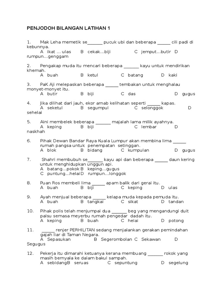 Latihtubi Penjodoh Bilangan Tahap 2 Pdf
