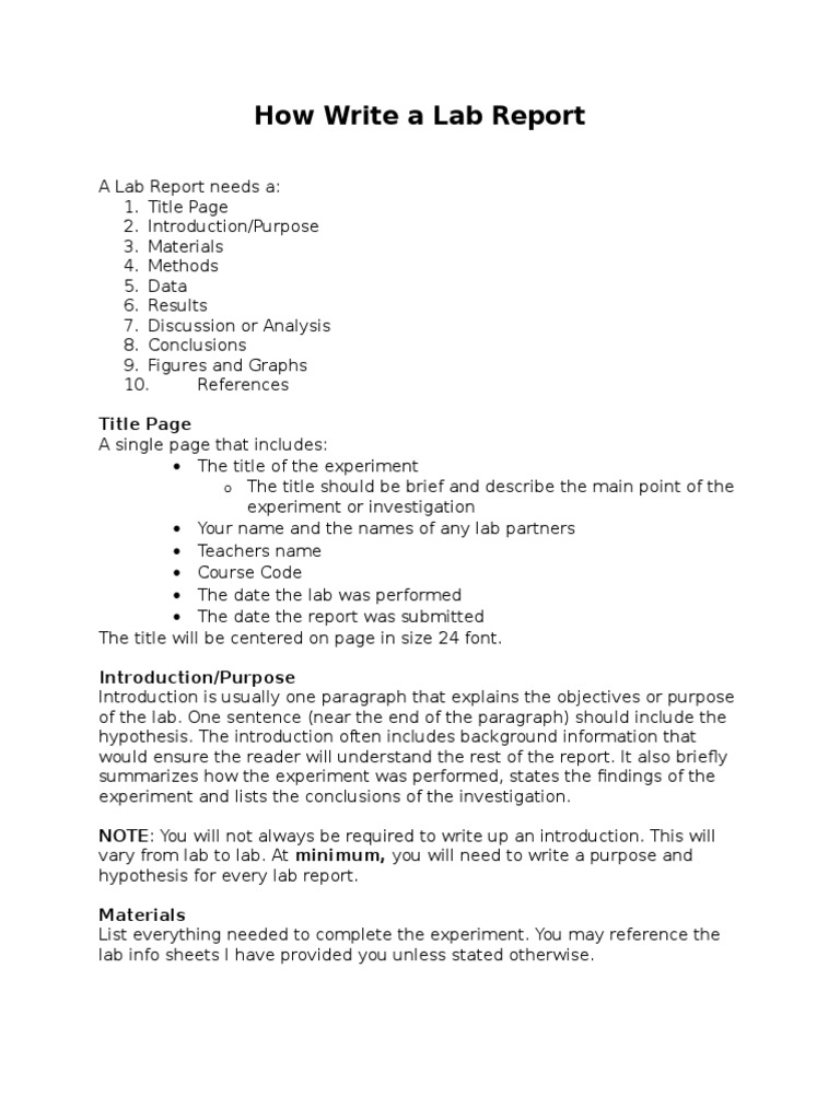 how to write hypothesis in lab report