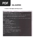 SQL Queries: 1. Creation of Table Flights With Primary Key Fno