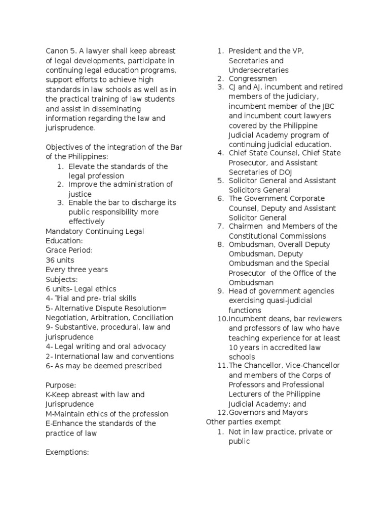 Mandatory Continuing Legal Education Requirements for Philippine