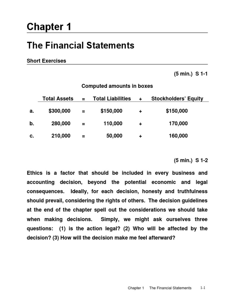 Financial Accounting Solutions Manual | PDF | Retained Earnings ...
