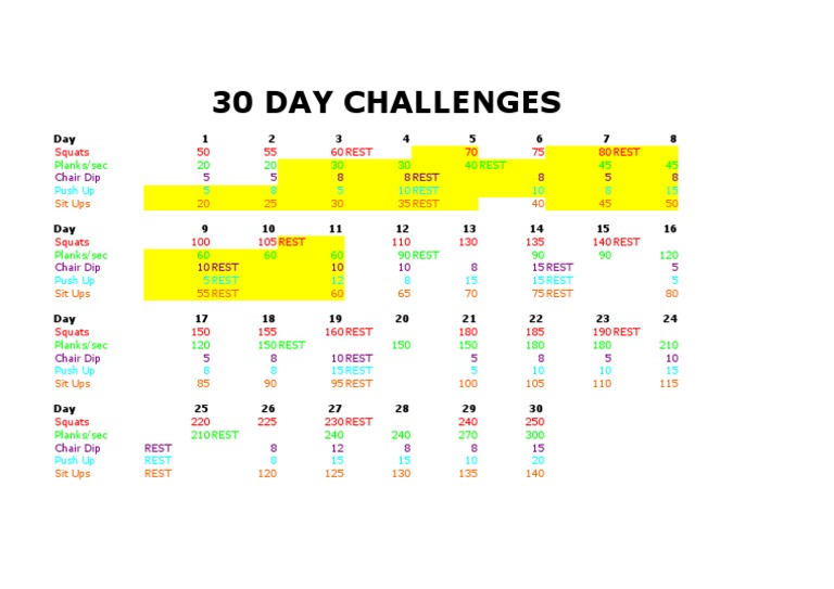 30 Day Workout | PDF