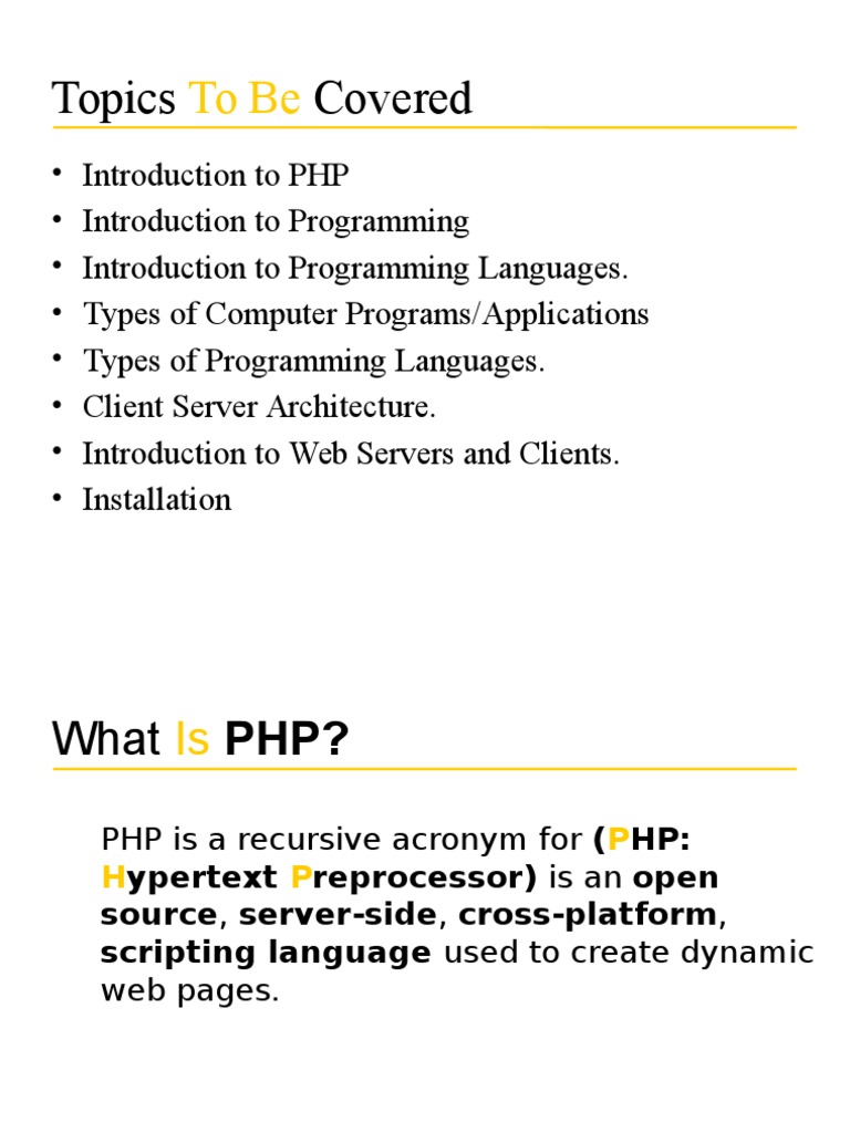 Introduction to PHP and Programming Concepts | PDF | Web Server ...