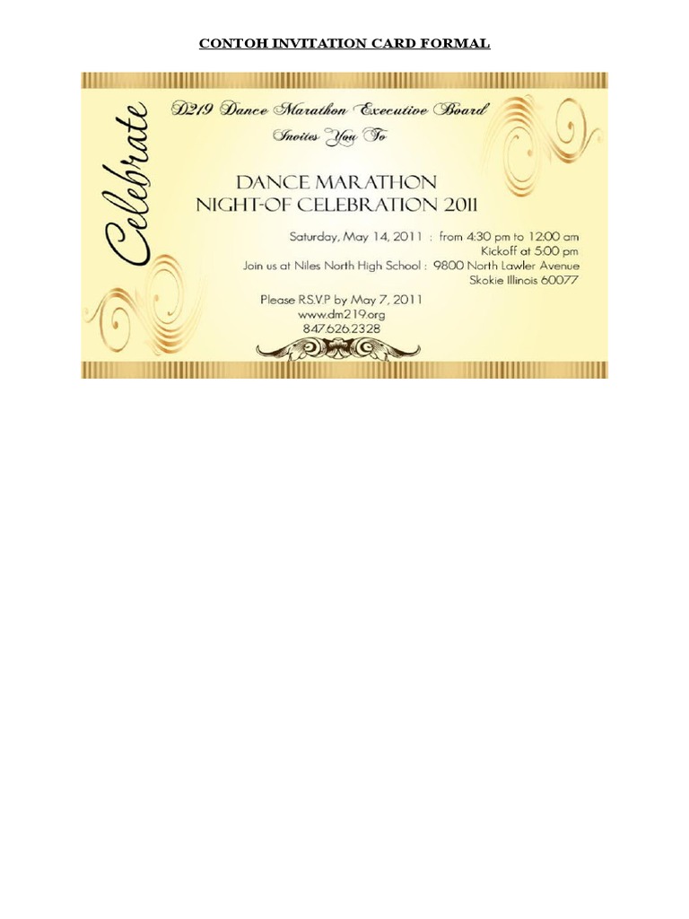 Contoh Invitation Card Informal PDF