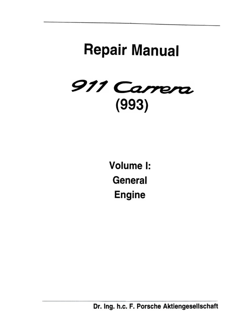 Porsche 993 Workshop Manuals | PDF | Motor Oil