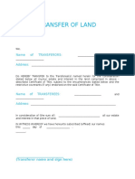 Transfer of Land: Name of Transferors: Address