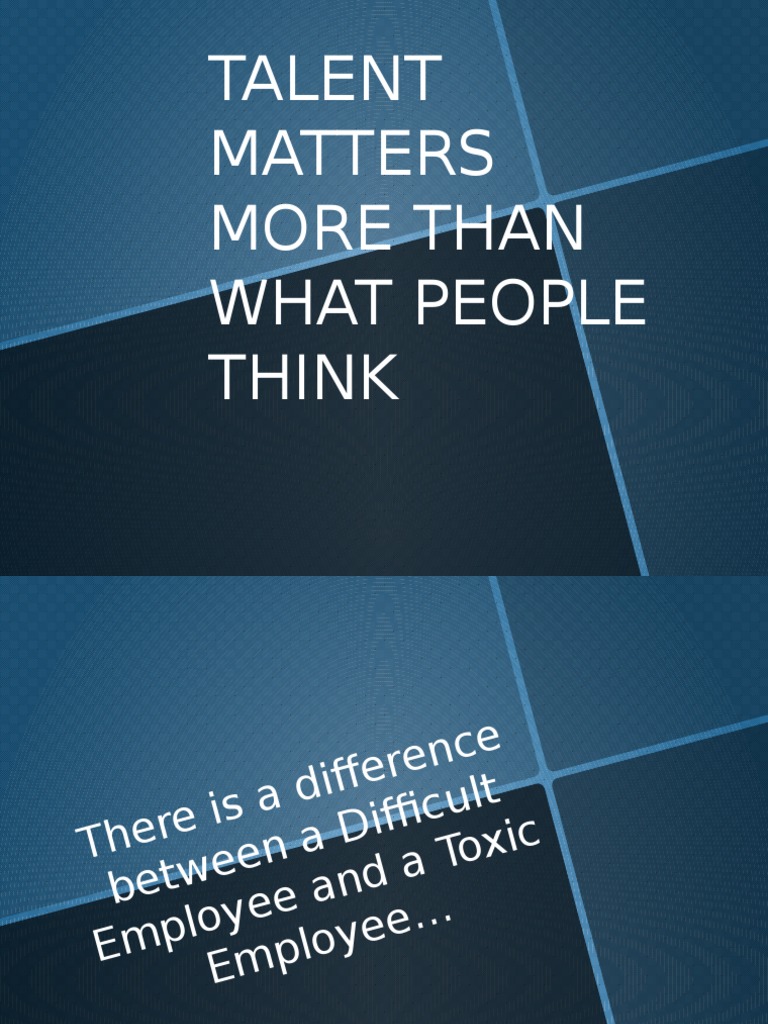 Talent Matters More Than What People Think | PDF