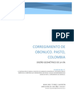 Corregimiento de Obonuco. Diseño de Vías-Colombia