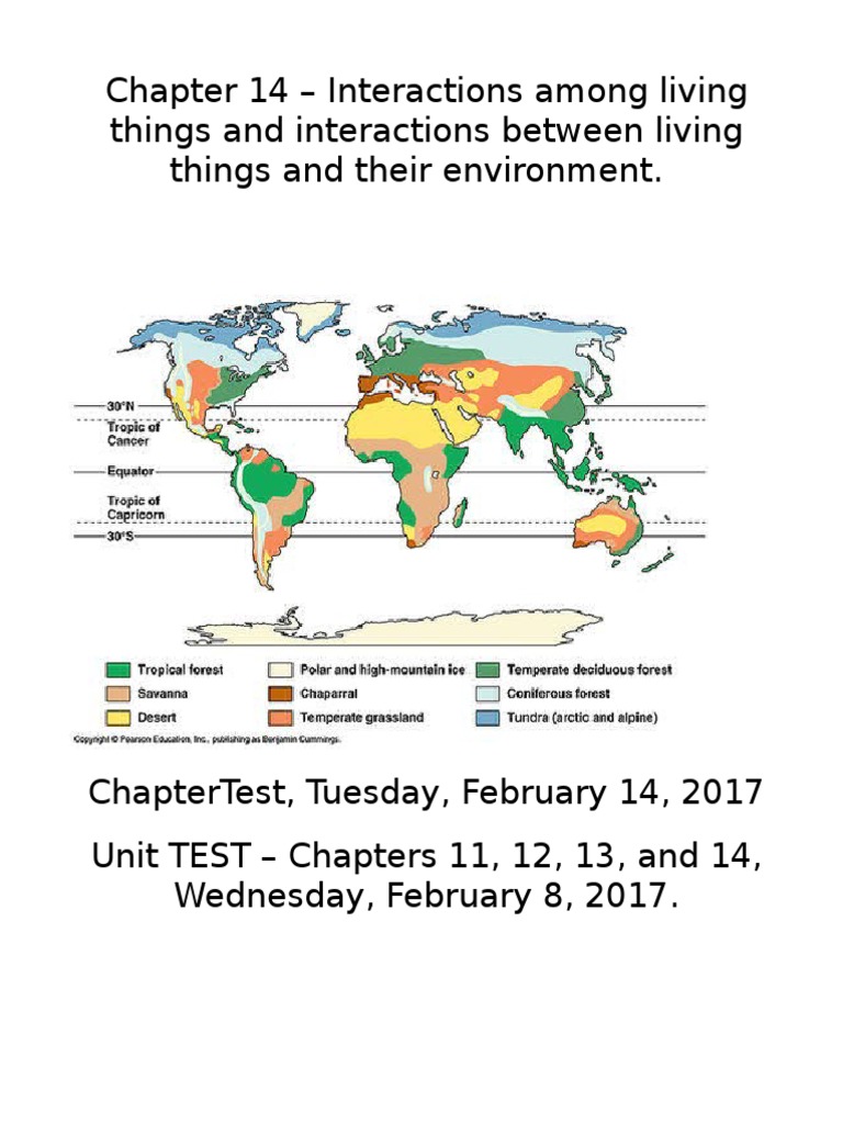 Chapter 14 - Interactions Among Living Things and Interactions Between ...