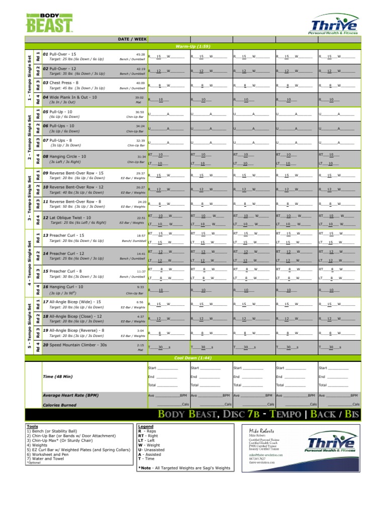 BodyBeast 07b TEMPO BackBis PDF Human Body Management Of Obesity