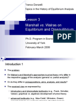 Lesson 3 Marshall vs. Walras On Equilibrium and Disequilibrium