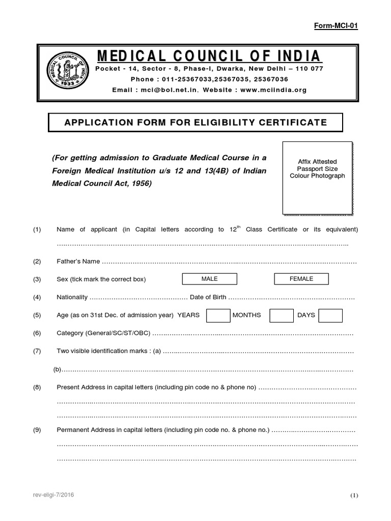 Eligibility Certificate University And College Admission Medical School