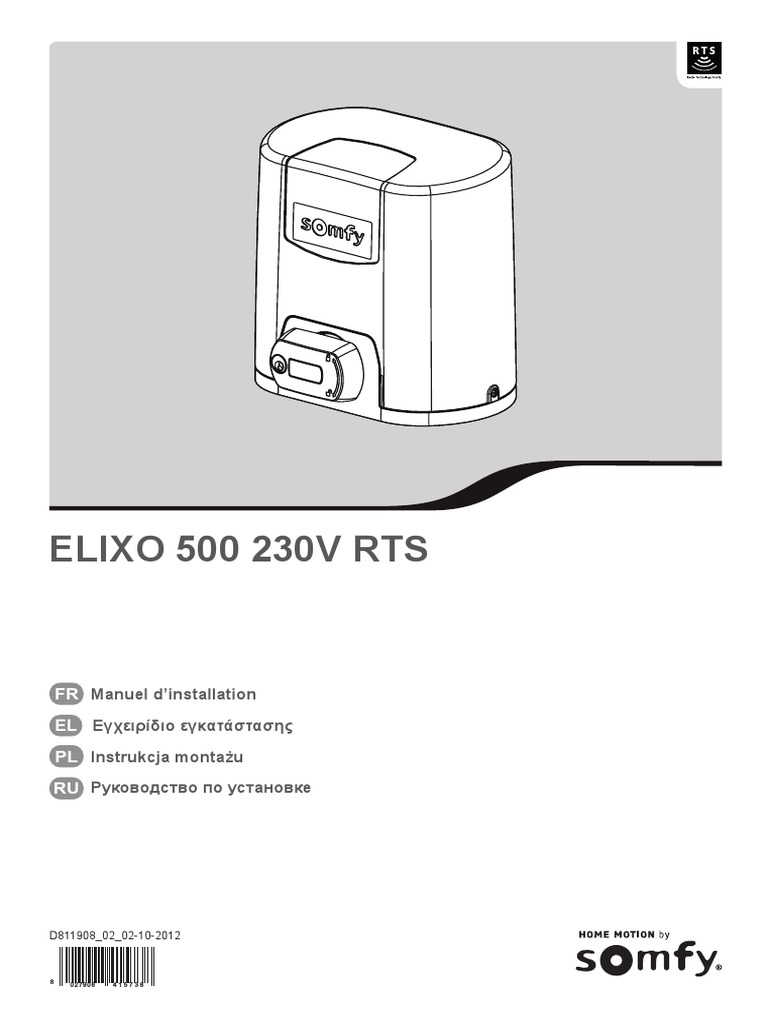Somfy Elixo 500 Rts 230v Pdf