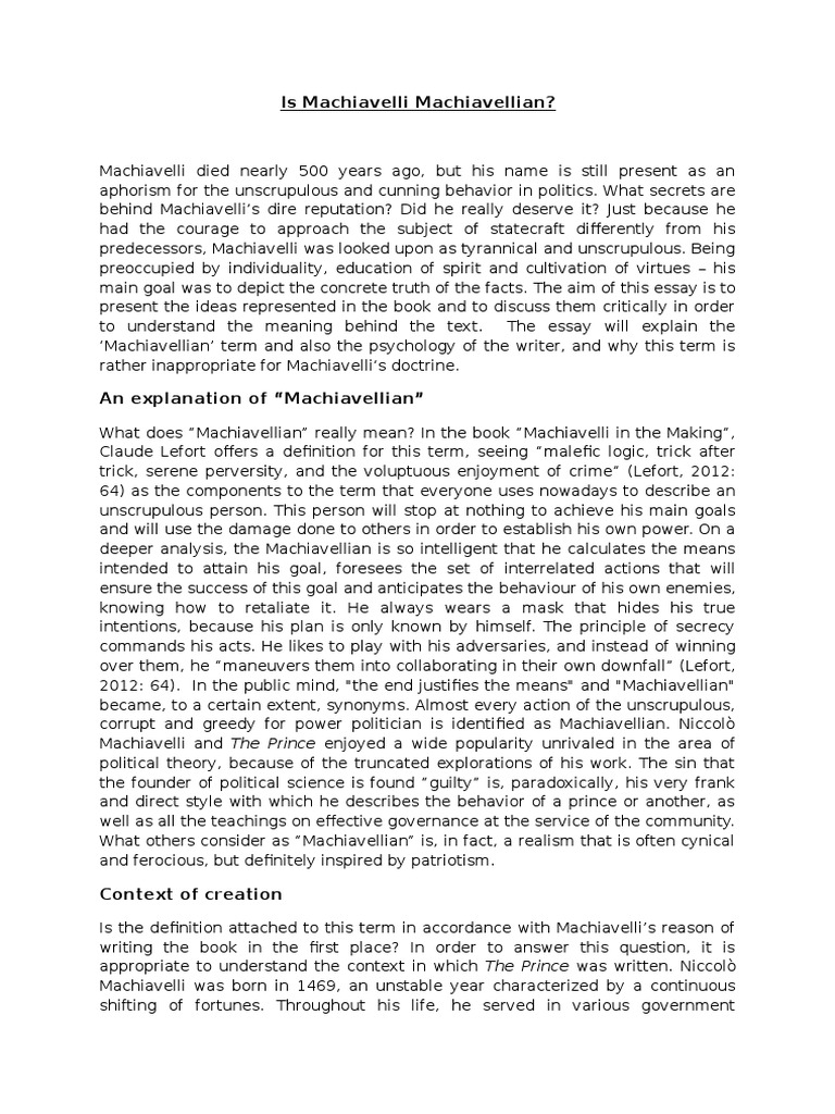 Is Machiavelli Machiavellian? | Niccolò Machiavelli | The Prince