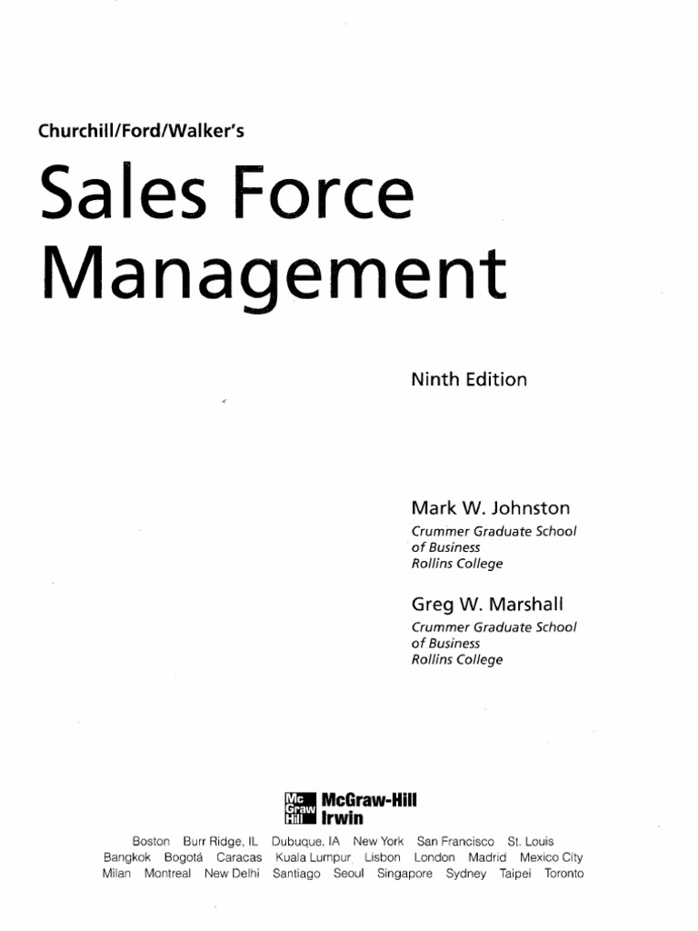 Sales Force Management: 9th Edition Overview | PDF | Sales
