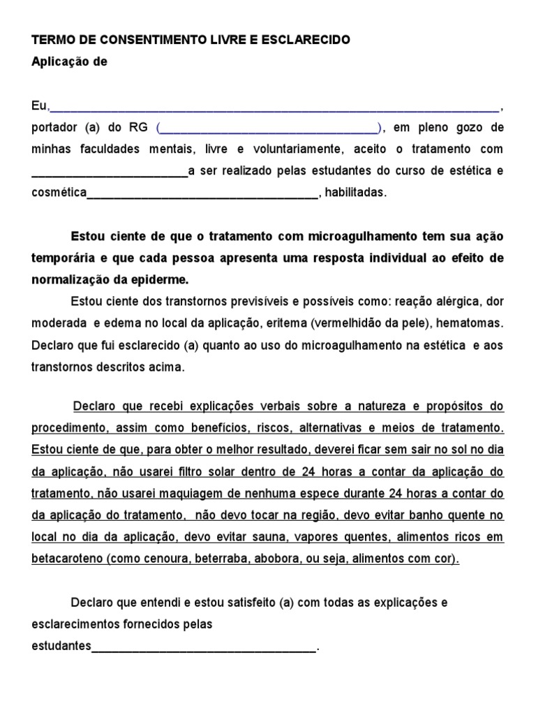 Termo de Consentimento Livre e Esclarecido