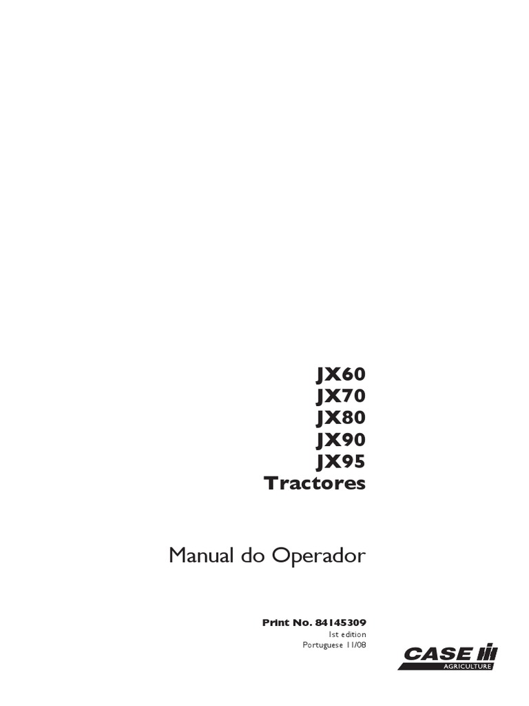Case jx60-jx95 Operators Manual | PDF | Trator | Motores