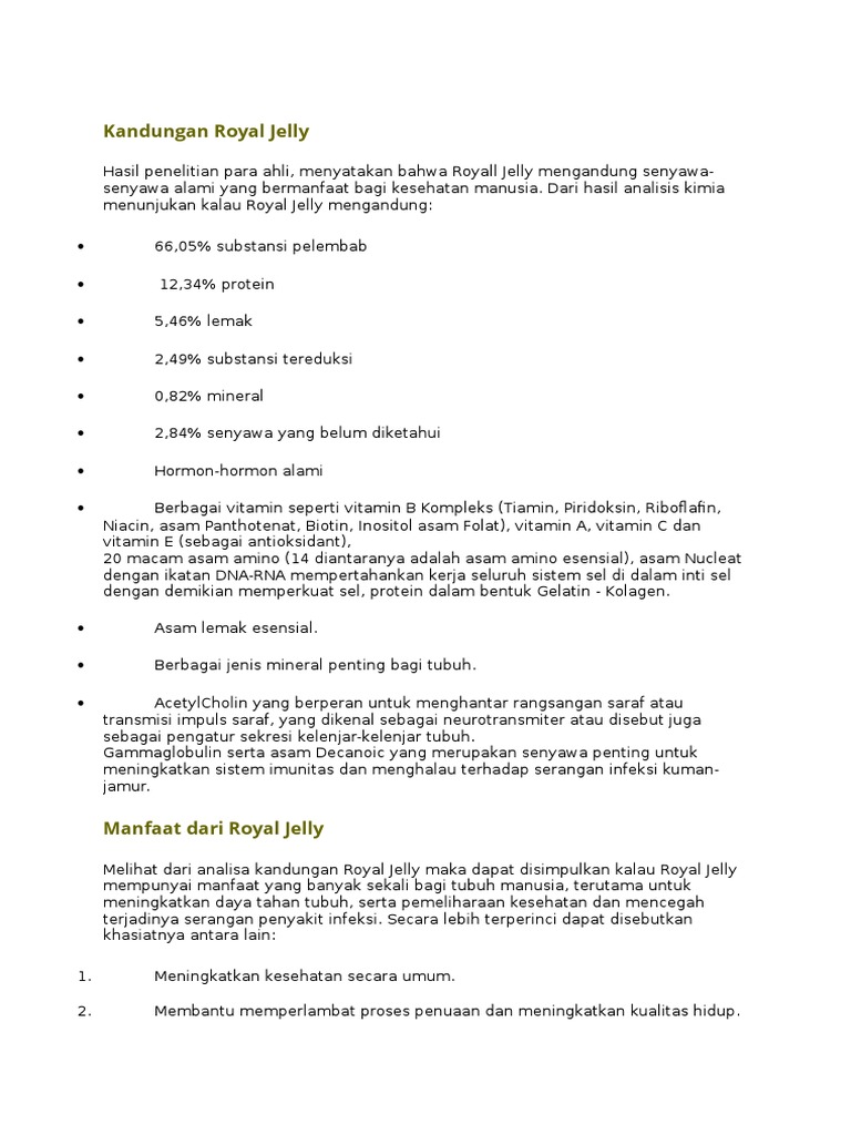 Kandungan Royal Jelly PDF