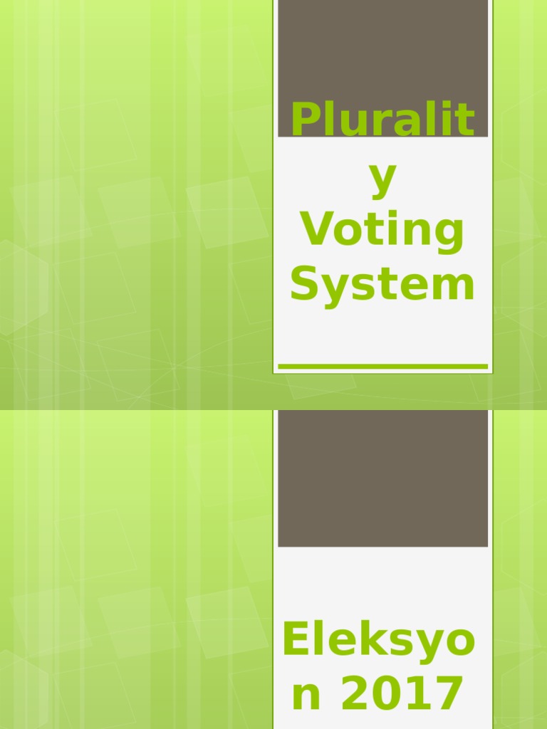 Understanding Plurality Voting System | PDF | Politics