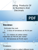 Finding the Products of Decimals