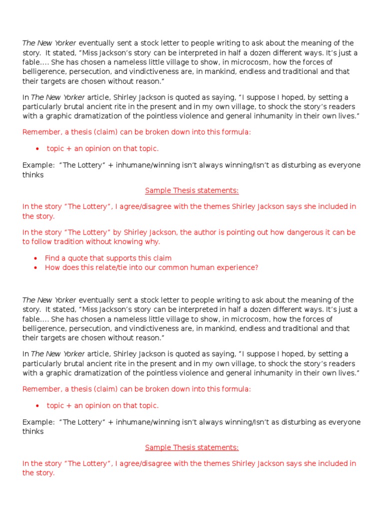 Fiction thesis statement picture