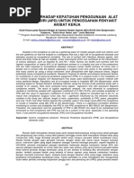 Download PERILAKU TERHADAP KEPATUHAN PENGGUNAAN ALAT PELINDUNG DIRI APD UNTUK PENCEGAHAN PENYAKIT AKIBAT KERJApdf by Wyatt Craig SN338518586 doc pdf