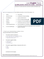 Advice For Exams - Exercises PDF