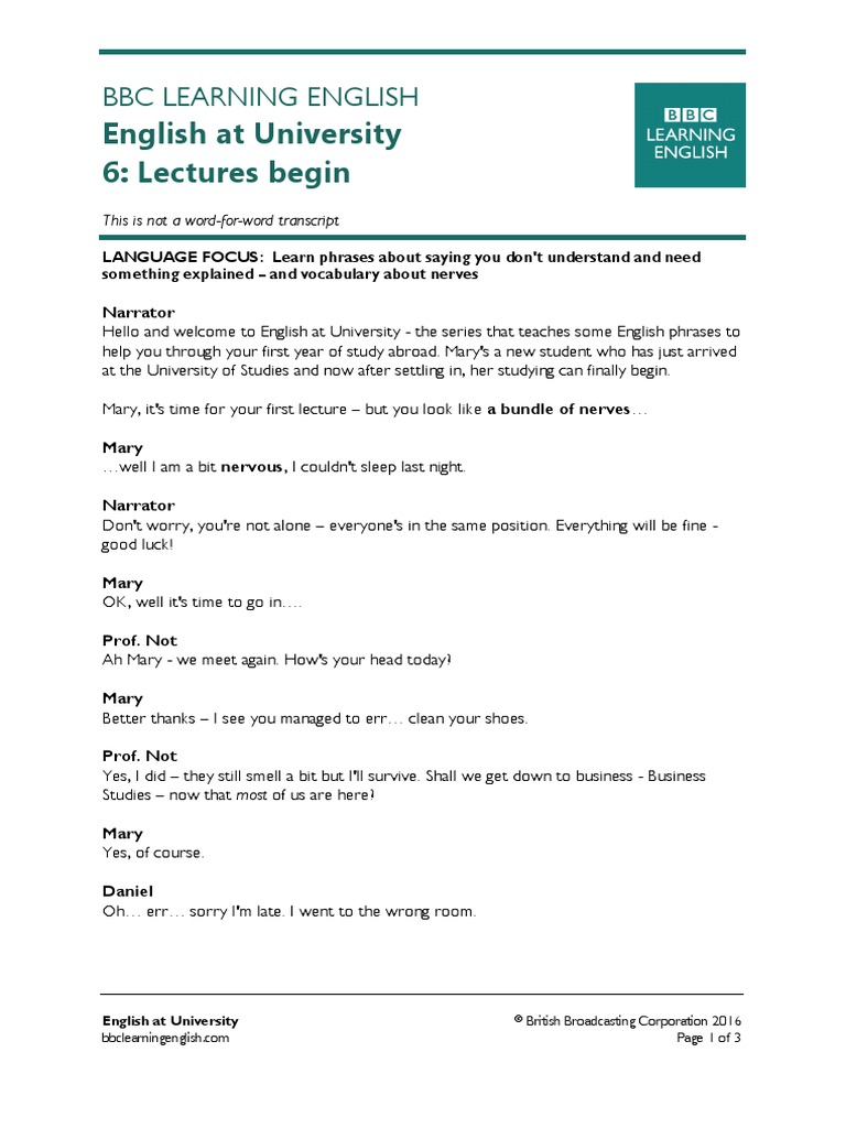 Understanding University Lectures | PDF | Career & Growth | Language ...