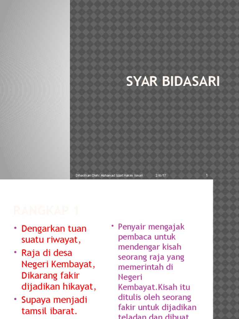 Puisi Tradisional - Syair Bidasari