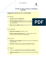 Letter or Application - Suggested Structure