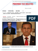 Pragmatismo de Ollanta Humala Mantiene El Progreso Del Perú