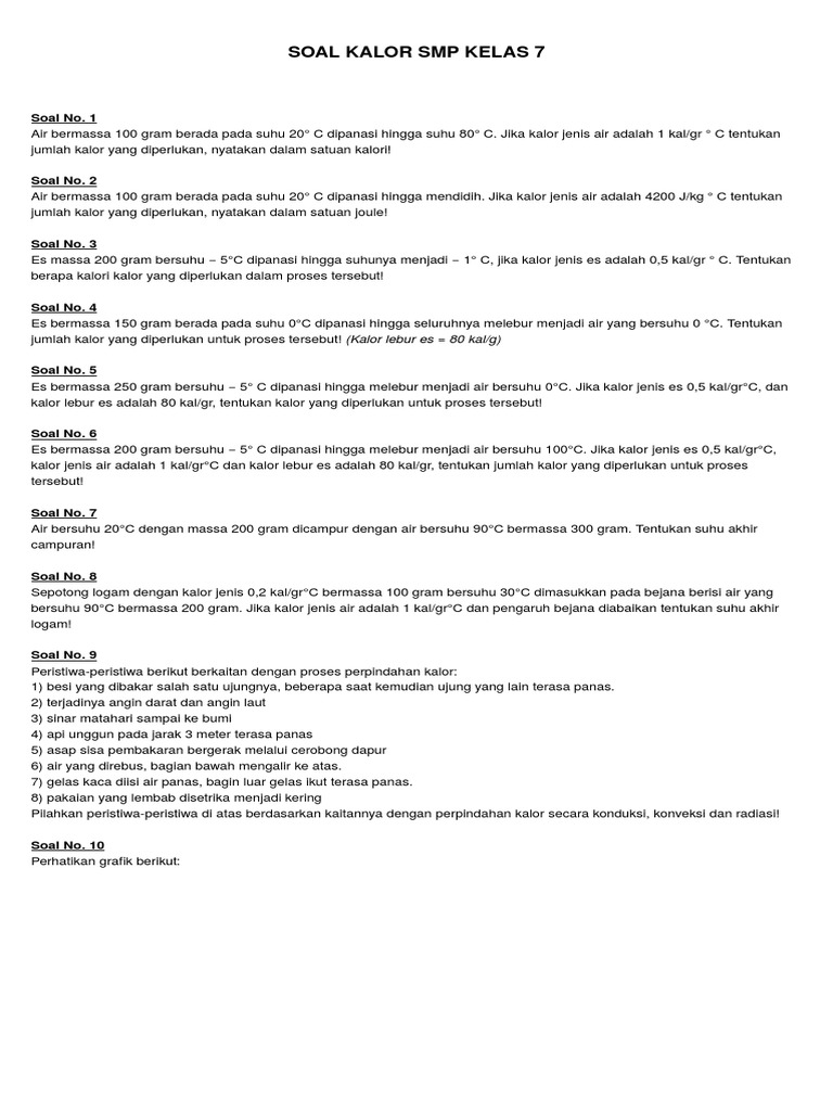 Soal Kalor Smp Kelas 7