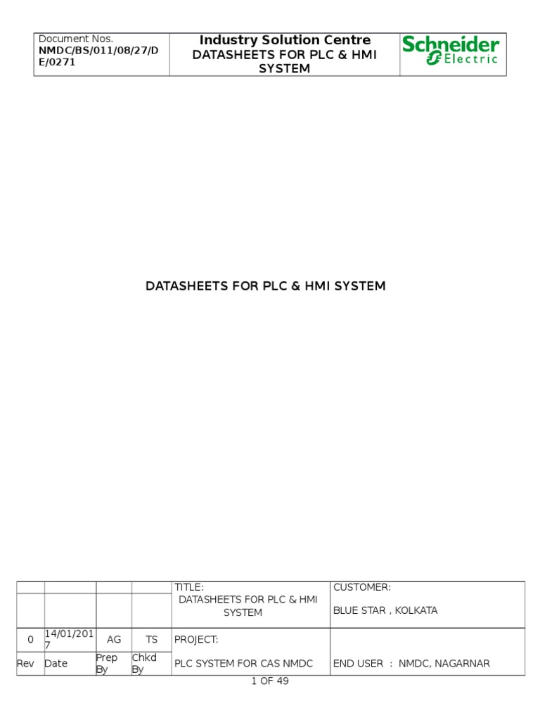 PLC & HMI System Datasheets | PDF | Electrical Engineering | Electronic ...