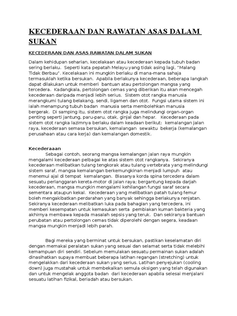 Kecederaan Dalam Sukan