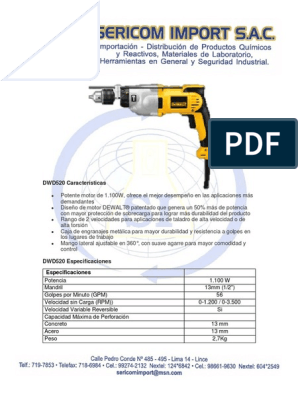 Taladro Percutor Industrial 1/2 Pulgadas / DWD520 Dewalt
