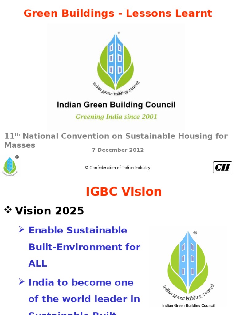 Green Buildings Lessons Learnt IGBC | PDF | Green Building | Leadership ...