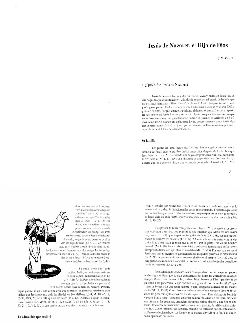 Jesus El Hijo de Dios de Jose Maria Castillo | PDF | Jesús | Mesías ...