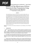 Analysis of The Effectiveness of Error Detection in Data Transmission Using Polynomial Code Method