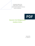 Derecho Civil Obligaciones - Analisis Critico