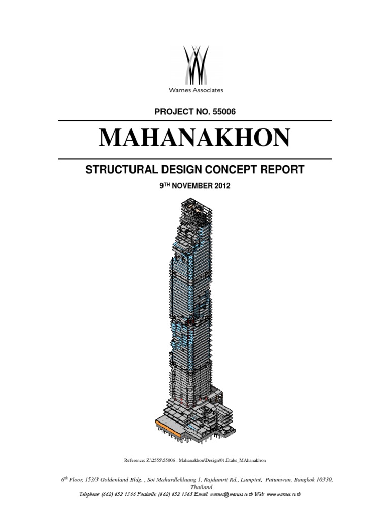 Mahanakhon Tower Structural Design Report | PDF | Structural Load ...