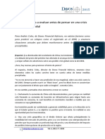 Cinco Elementos A Evaluar Antes de Pensar en Una Crisis Economica Mundial