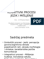 Kognitivni Procesi, Jezik I Mišljenje - Uvodno Predavanje