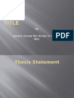 Template For Presentation