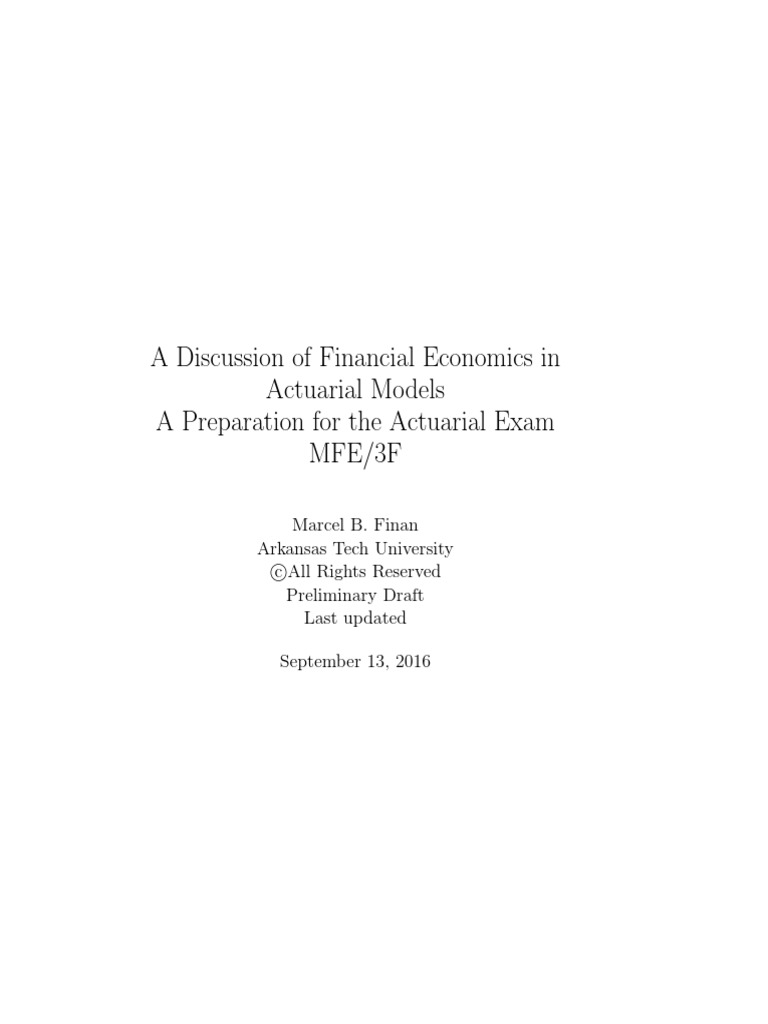 Financial Economics for Actuarial Exams | PDF | Put Option | Option ...