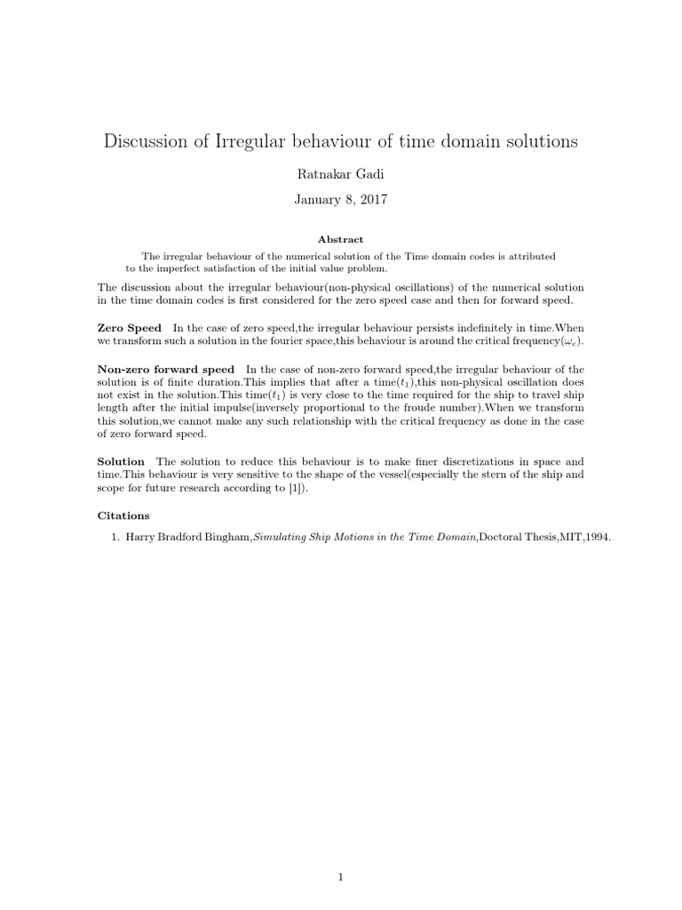 Irregular Time Domain Solutions Analysis | PDF