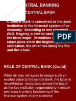 Central Banking: I. Role of Central Bank