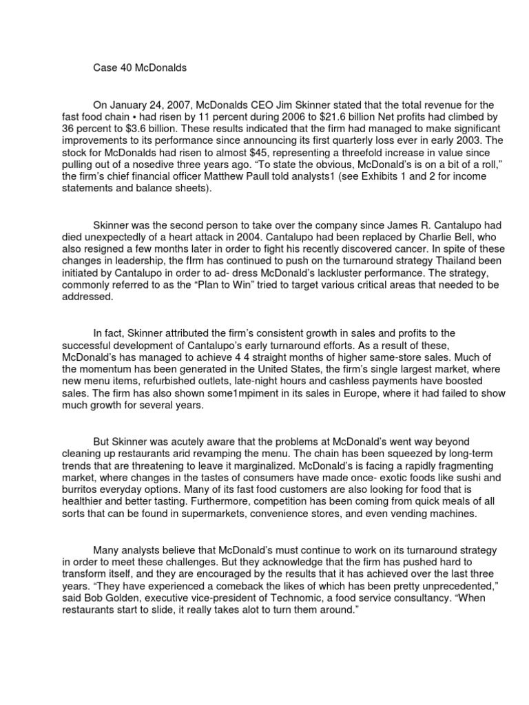 Mcdonalds case essay picture