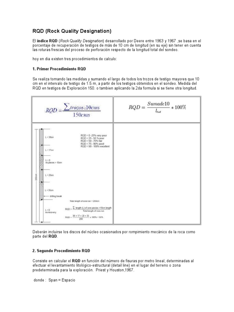 RQD - Jim | PDF | Túnel | Geología