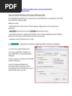 Installing Windows XP From USB Drive